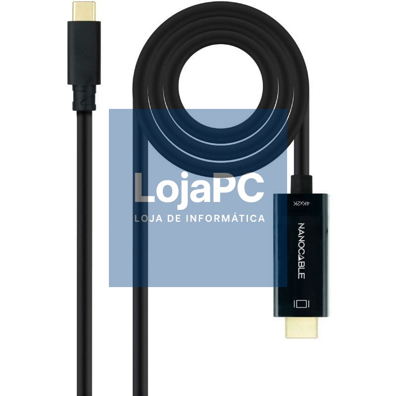 Cabo Conversor Nanocable 10.15.5135/ USB Tipo-C Macho - HDMI Macho/ 5m/ Preto