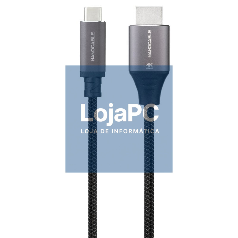 Cabo Conversor Nanocable 10.15.5262/ USB Tipo-C Macho - HDMI Macho/ 1.8m/ Preto