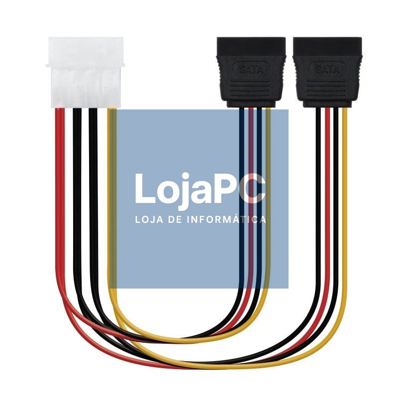 Cabo Duplicador de Alimentação Nanocable 10.19.0101-OEM/ Molex Macho - 2x SATA Fêmea/ 20cm