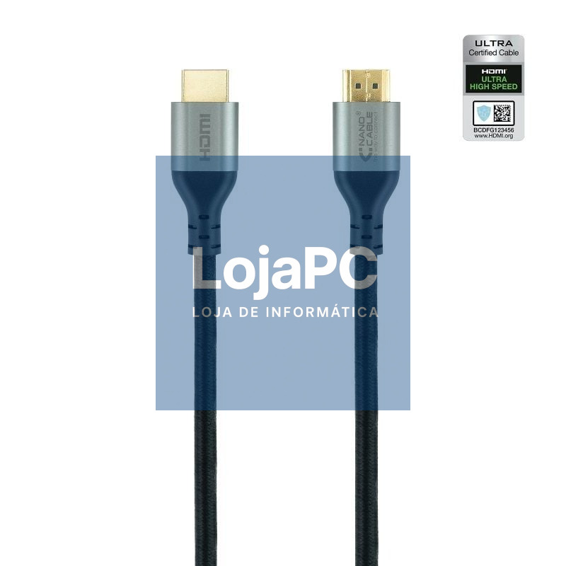 Cabo HDMI 2.1 8K Nanocable 10.15.8102/ HDMI Macho - HDMI Macho/ 2m/ Certificado/ Preto