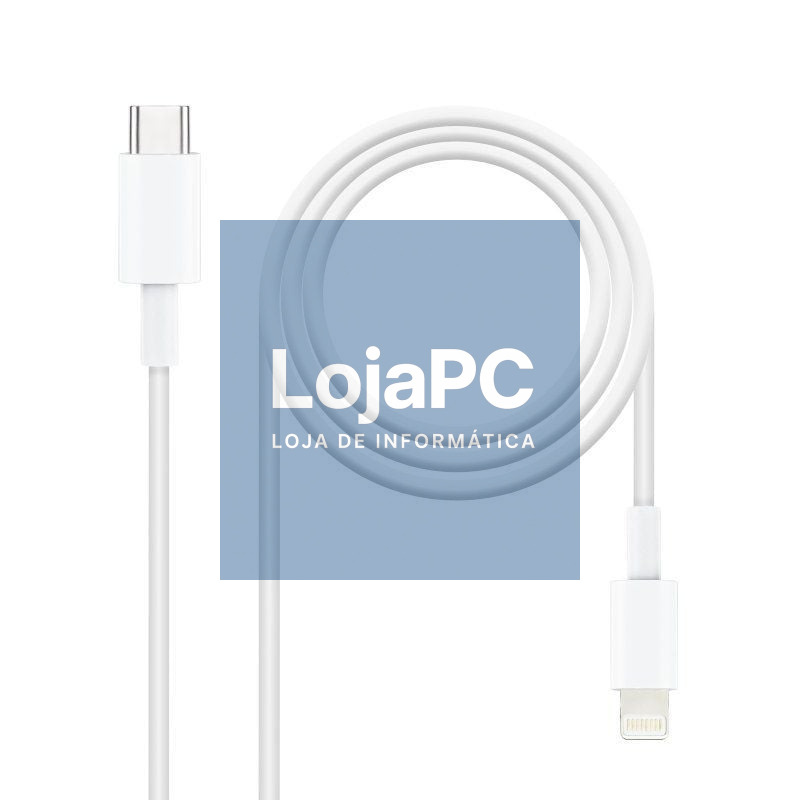 Cabo USB 2.0 Tipo-C Lightning Nanocable 10.10.0600/ USB Tipo-C Macho - Lightning Macho/ 50cm/ Branco