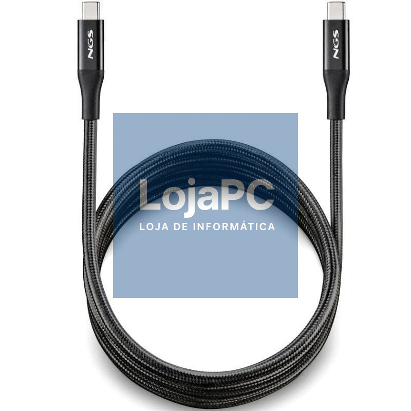 Cabo USB 4.0 Tipo-C NGS KNOT/ USB Tipo-C Macho - USB Tipo-C Macho/ até 240W/ 40Gbps/ 2m/ Preto