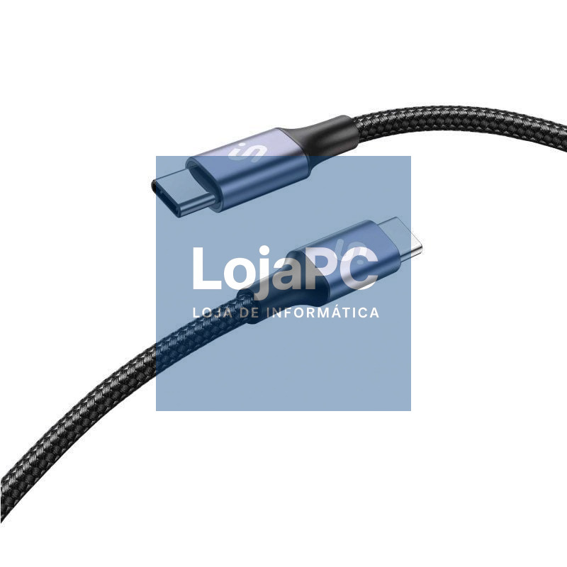 Cabo USB 2.0 Tipo-C Subblim Plus/ USB Tipo-C Macho - USB Tipo-C Macho/ até 100W/ 480Mbps/ 1m/ Preto