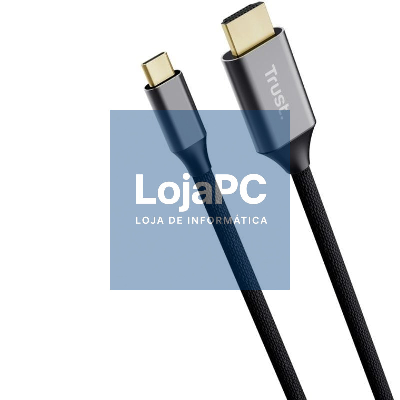 Cabo Conversor HDMI 4K Trust CALYX/ USB Tipo-C Macho - HDMI Macho/ 2m/ Cinzento