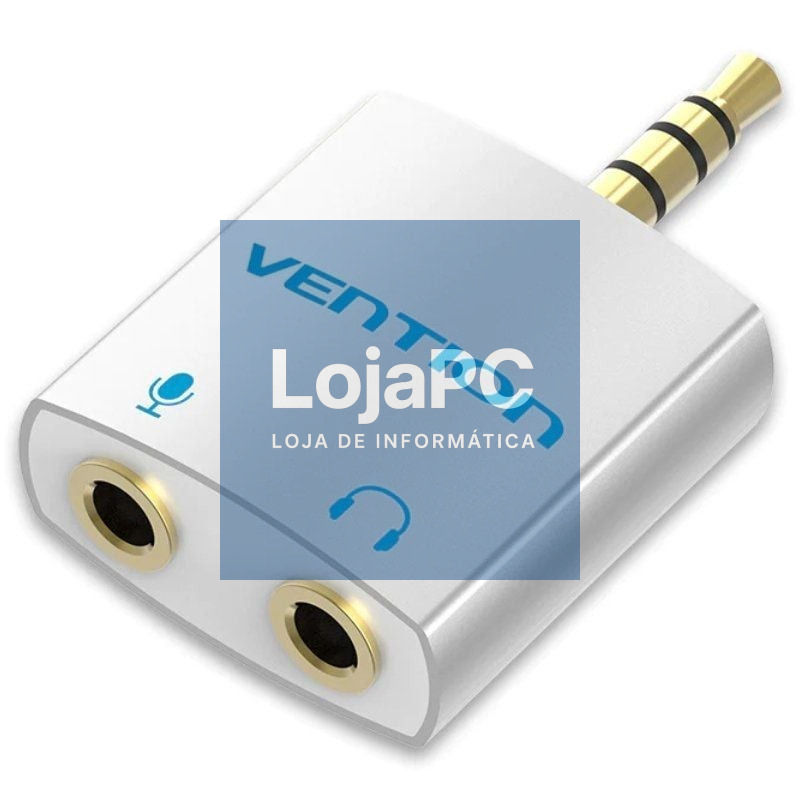 Adaptador Audio Vention BDBW0/ Jack 3.5 Macho - 2x Jack 3.5 Fêmea/ Branco