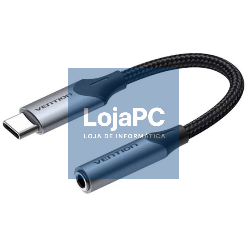 Conversor USB Tipo-C Vention BGJHA/ USB Tipo-C Macho - Jack 3.5 Fêmea/ 10cm
