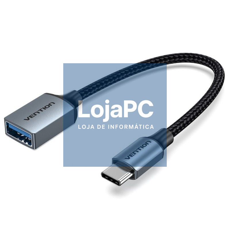 Cabo USB 2.0 Tipo-C Vention CCXHB/ USB Tipo-C Macho - USB Fêmea/ 15cm