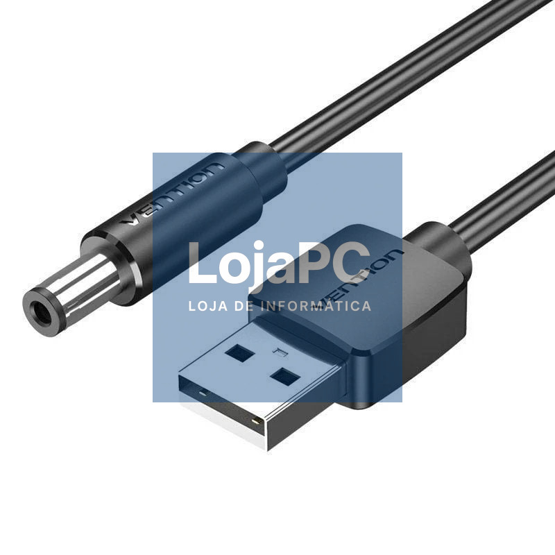 Cabo Alimentação Vention CEXBG/ USB Macho - DC 3.5mm Macho/ 1.5m/ Preto