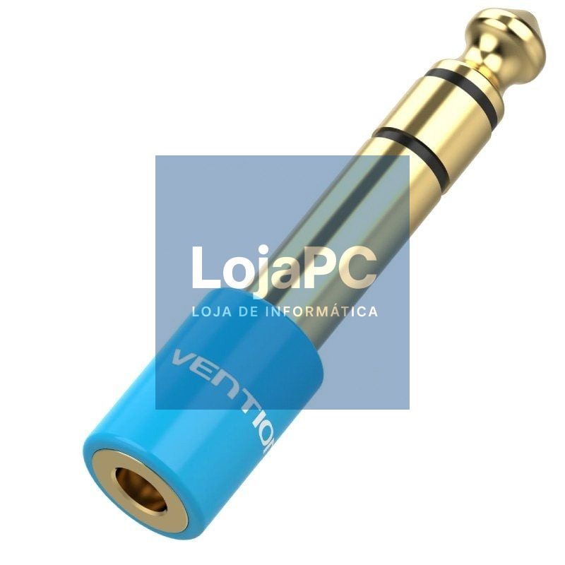 Adaptador Jack Vention VAB-S01-L/ Jack 6.5 Macho - Jack 3.5 Fêmea/ Azul