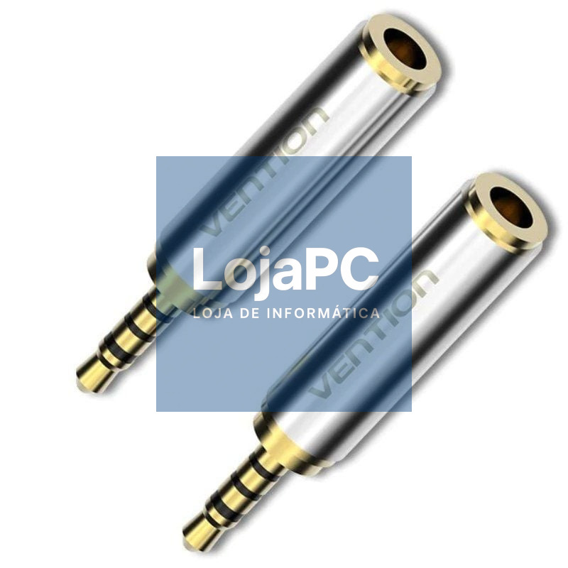 Adaptador Jack Vention VAB-S02/ Jack 2.5 Macho - Jack 3.5 Fêmea/ Prateado