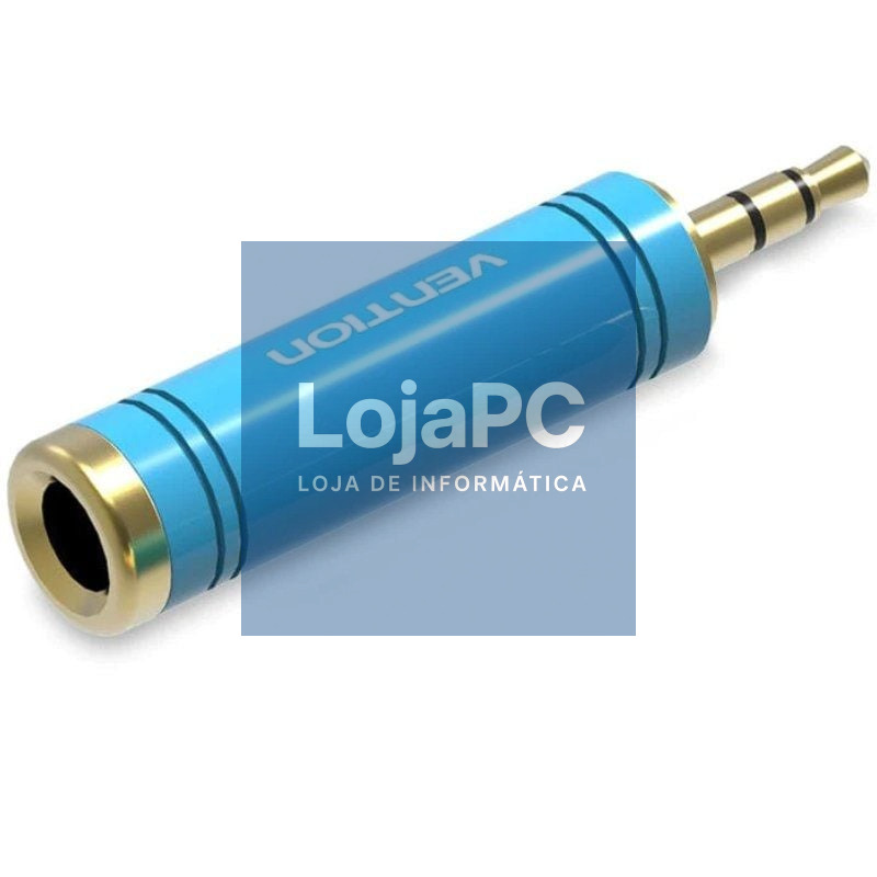 Adaptador Jack Vention VAB-S04-L/ Jack 3.5 Macho - Jack 6.5 Fêmea/ Azul