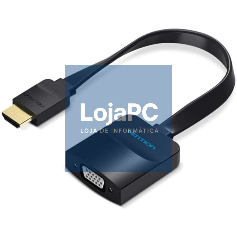 Cabo Conversor Vention 74346/ HDMI Macho/ VGA Fêmea - Jack 3.5 Fêmea/ 20cm/ Preto