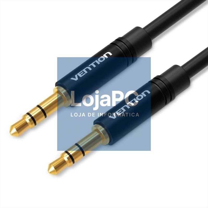 Cabo Estéreo Vention BAKBF/ Jack 3.5 Macho - Jack 3.5 Macho/ 1m/ Preto