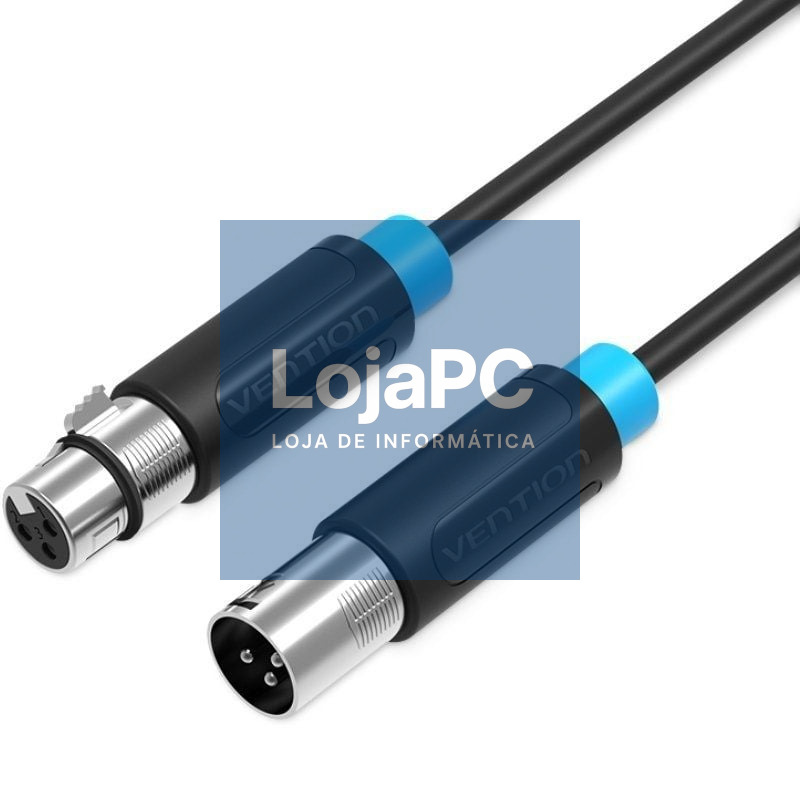 Cabo Estéreo Vention BBFBL/ XLR Macho - XLR Fêmea/ 10m/ Preto
