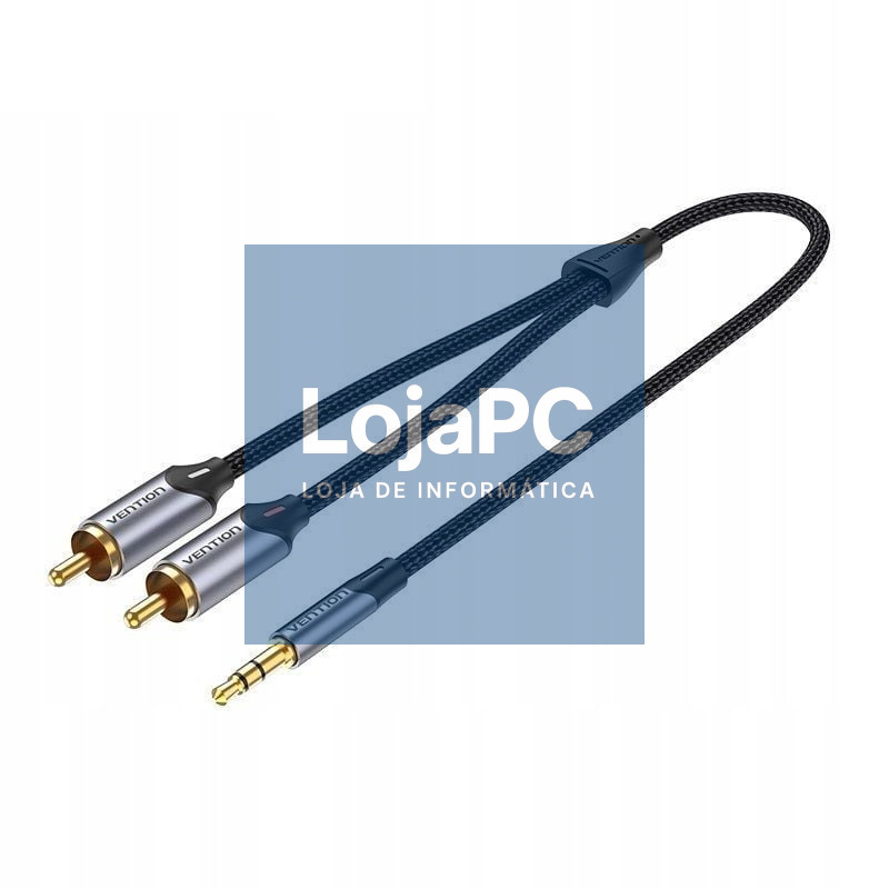 Cabo Estéreo Vention BCNBJ/ Jack 3.5 Macho - 2x RCA Macho/ 5m/ Cinzento