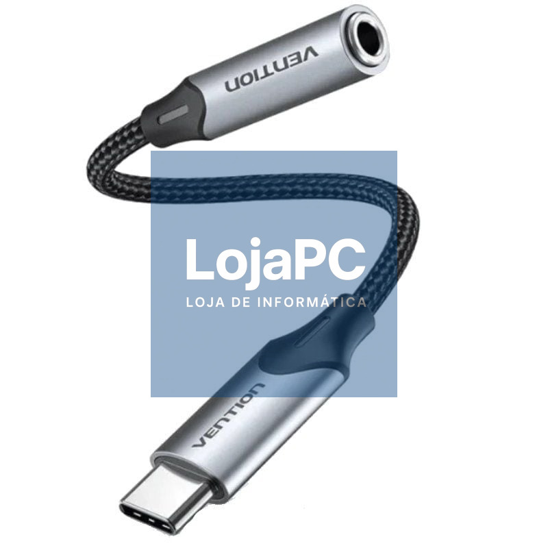 Conversor Vention BGMHF/ Jack 3.5 Fêmea - USB Tipo-C Macho/ 1m/ Cinzento