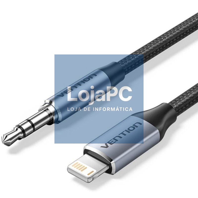 Adaptador Audio Vention BMCHF/ Jack 3.5 Macho - Lightning Macho/ 1m/ Cinzento