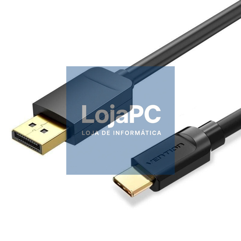 Cabo Conversor Vention CGYBF/ USB Tipo-C Macho - DisplayPort Macho/ 1.5m/ Preto