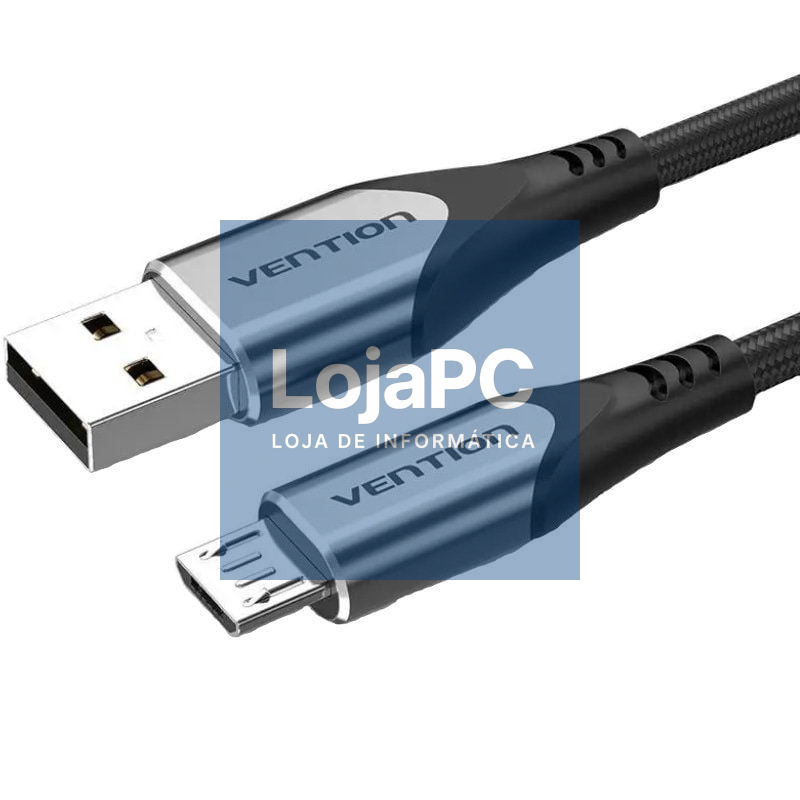 Cabo USB 2.0 Vention COAHG/ USB Macho - MicroUSB Macho/ 480Mbps/ 1.5m/ Cinzento