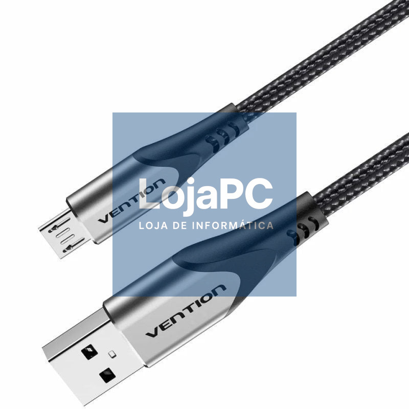 Cabo USB 2.0 Vention COAHH/ microUSB Macho - USB Macho/ 480Mbps/ 2m/ Cinzento