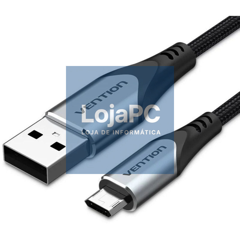 Cabo USB 2.0 Vention COCHD/ USB Macho - MicroUSB Macho/ 480Mbps/ 50cm/ Preto