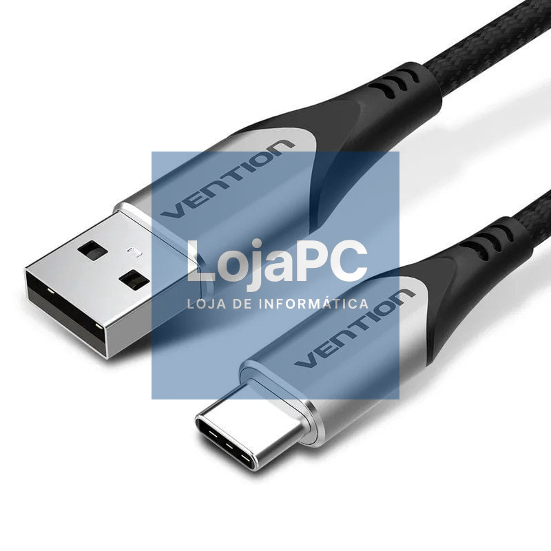 Cabo USB 2.0 Tipo-C Vention CODHD/ USB Tipo-C Macho - USB Macho/ 480Mbps/ 50cm/ Cinzento
