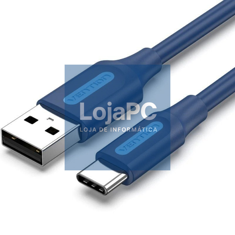 Cabo USB 2.0 Tipo-C Vention COKLF/ USB Tipo-C Macho - USB Macho/ 480Mbps/ 1m/ Azul