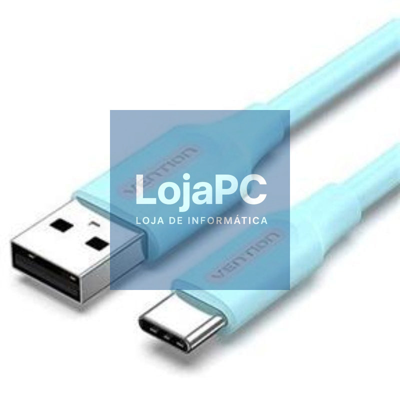 Cabo USB 2.0 Tipo-C Vention COKSH/ USB Tipo-C Macho - USB Macho/ até 60W/ 480Mbps/ 2m/ Azul