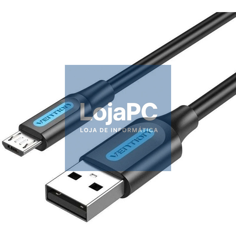 Cabo USB 2.0 Vention COLBC/ USB Macho - MicroUSB Macho/ 480Mbps/ 25cm/ Preto