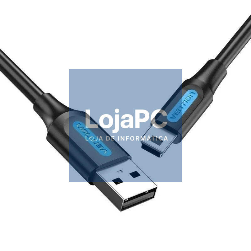Cabo USB 2.0 Vention COMBD/ USB Macho - MiniUSB Macho/ 480Mbps/ 50cm/ Preto