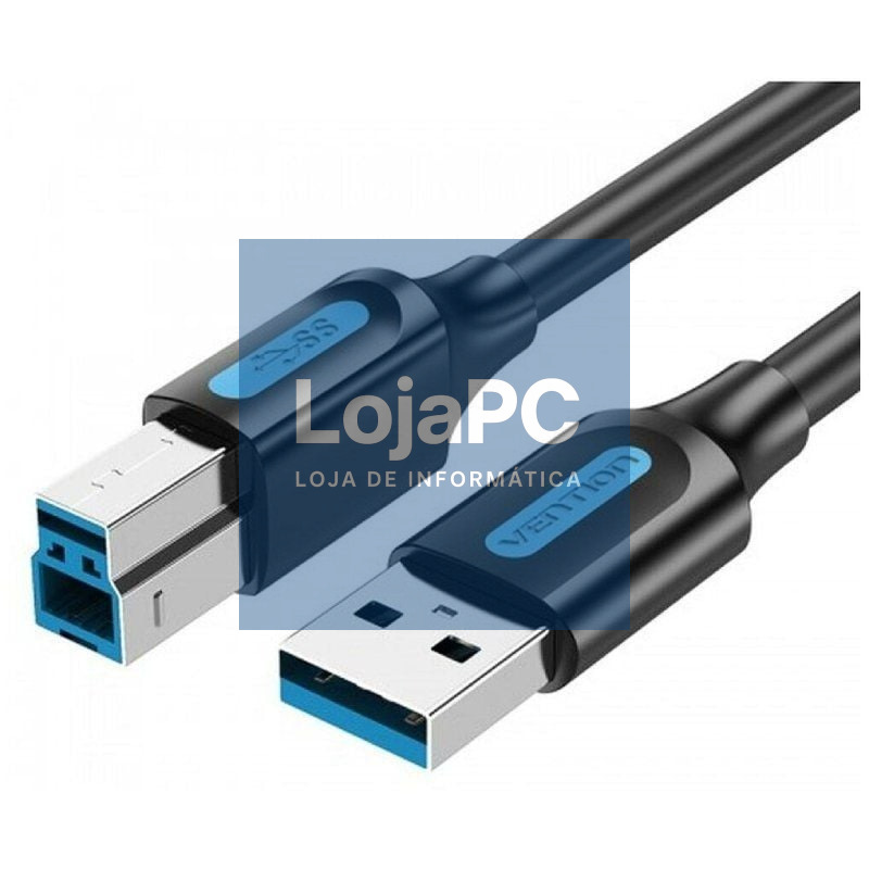 Cabo USB 3.0 Vention COOBI/ USB Tipo-B Macho - USB Macho/ 5Gbps/ 3m/ Preto