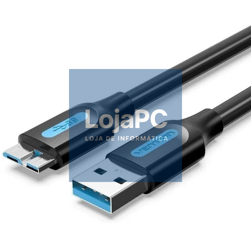 Cabo USB 3.0 Vention COPBD/ USB Macho - MicroUSB Macho/ até 10W/ 5Gbps/ 50cm/ Preto