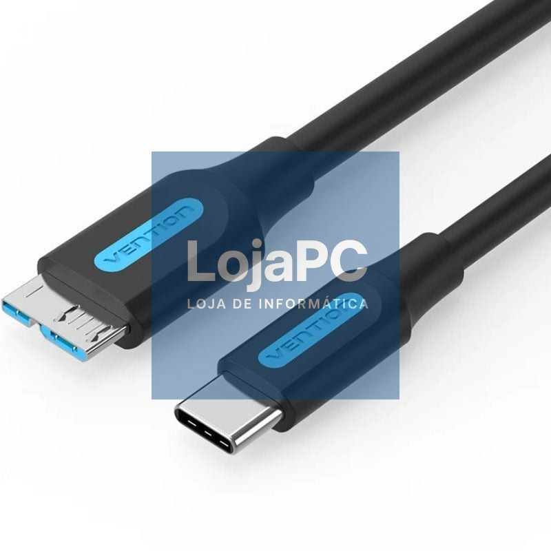 Cabo USB 3.0 Vention CQABD/ microUSB Macho - USB Tipo-C Macho/ 5Gbps/ 50cm/ Preto