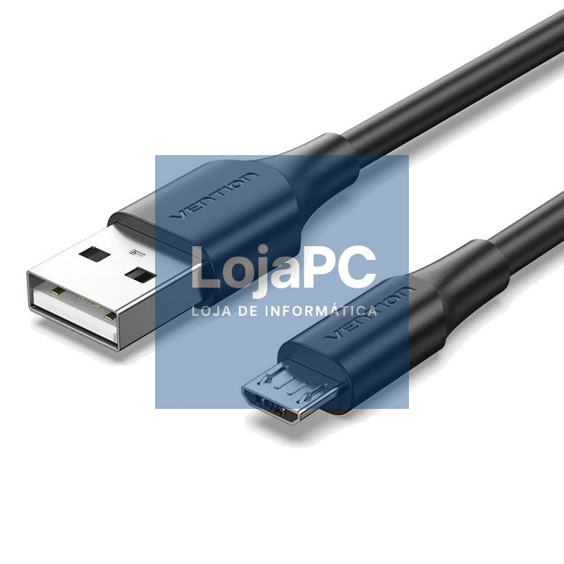 Cabo USB 2.0 Vention CTIBF/ USB Macho - MicroUSB Macho/ 480Mbps/ 1m/ Preto