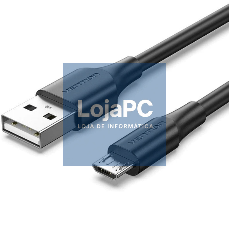 Cabo USB 2.0 Vention CTIBG/ USB Macho - MicroUSB Macho/ até 60W/ 480Mbps/ 1.5m/ Preto
