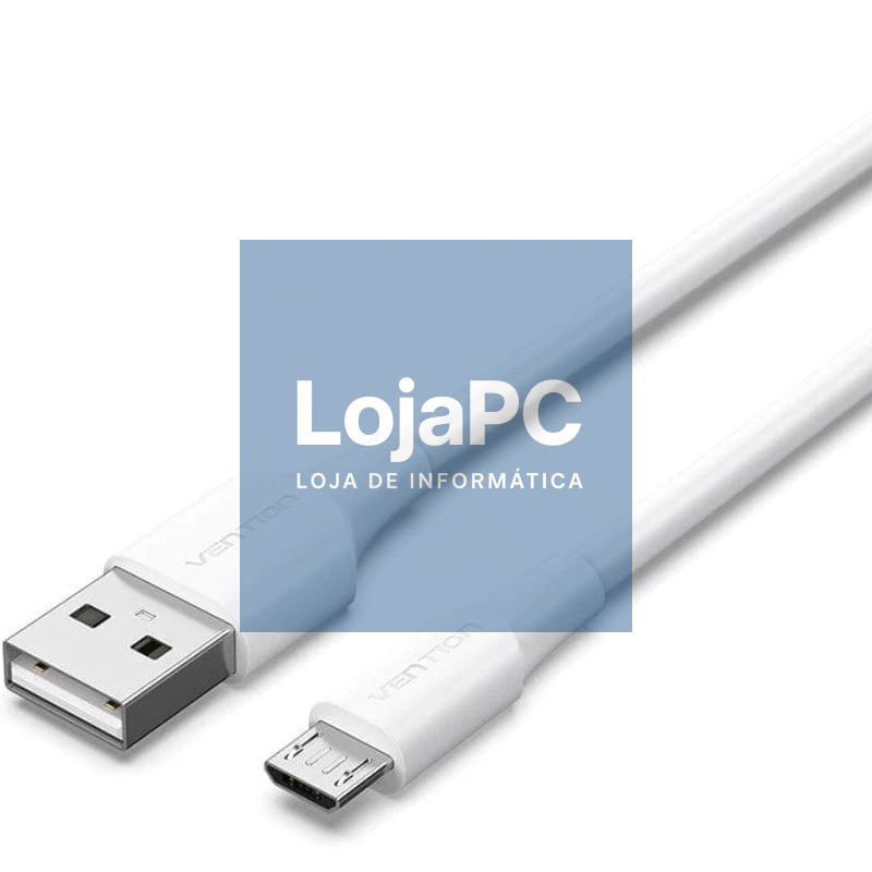 Cabo USB 2.0 Vention CTIWH/ USB Macho - MicroUSB Macho/ 480Mbps/ 2m/ Branco