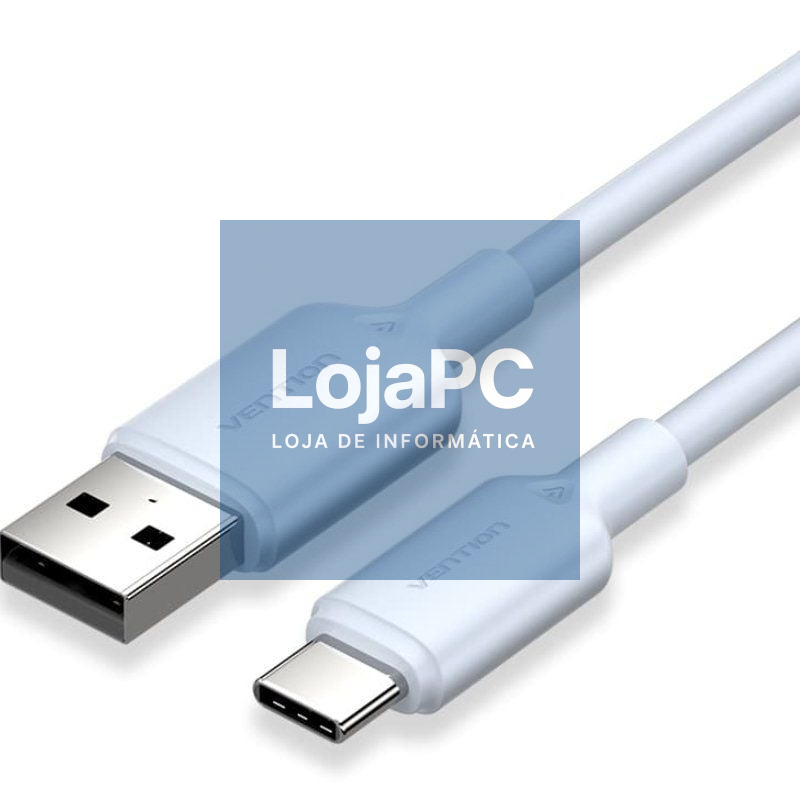 Cabo USB 2.0 Tipo-C Vention CTQLH/ USB Tipo-C Macho - USB Macho/ até 60W/ 480Mbps/ 2m/ Azul