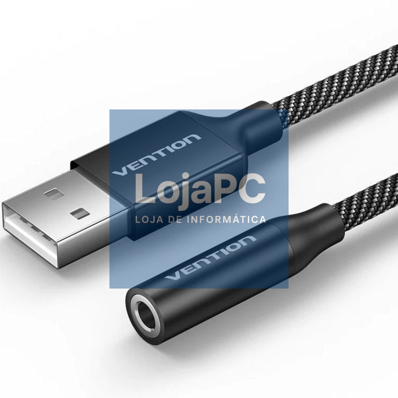 Conversor Vention CVEBC/ Jack 3.5 Fêmea - USB Macho/ 1m/ Cinzento