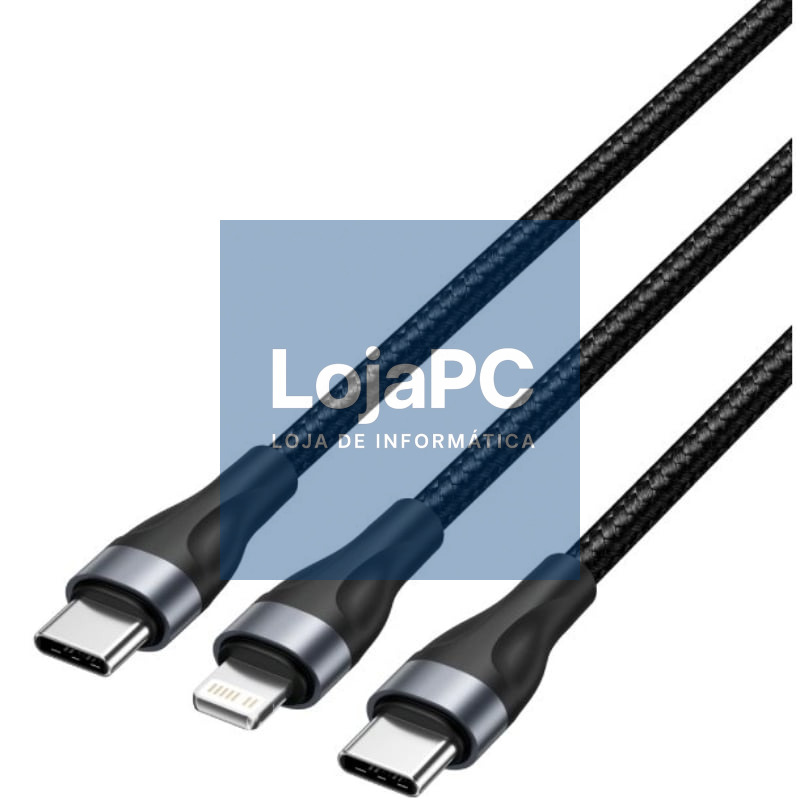 Cabo USB Tipo-C Vention H17BAV/ USB Tipo-C Macho - Lightning Macho/ USB Tipo-C Macho/ 60W/ 480Mbps/ 1.2m/ Preto