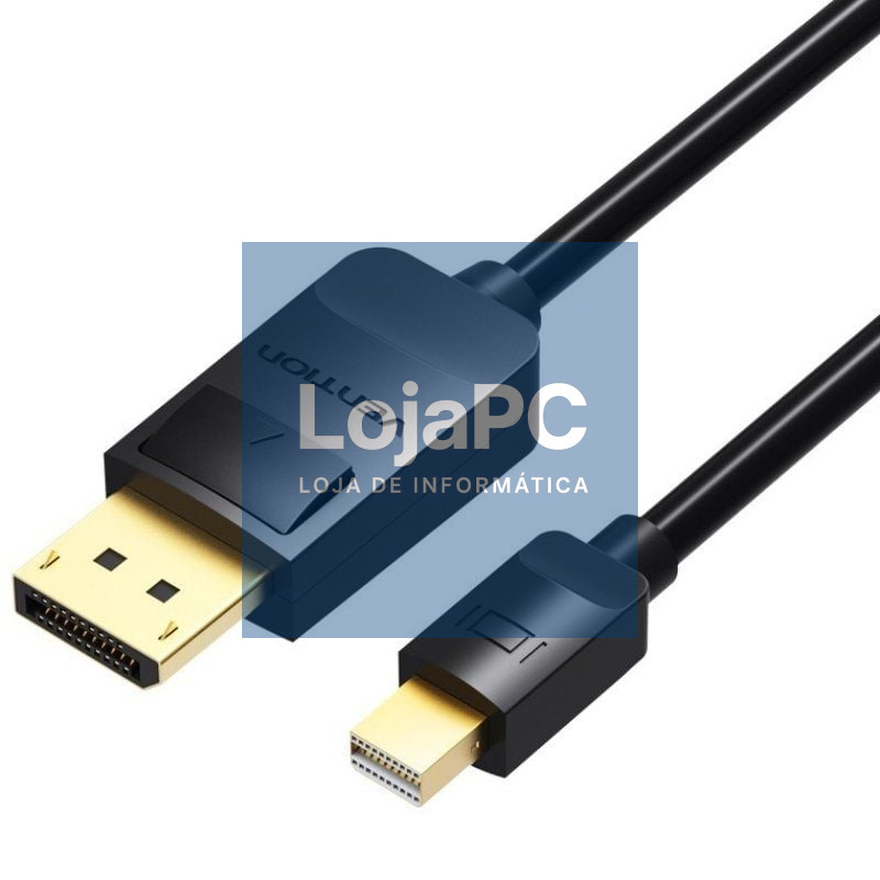 Cabo Mini DisplayPort 1.4 4K Vention HAABH/ Mini DisplayPort Macho - DisplayPort Macho/ 2m/ Preto