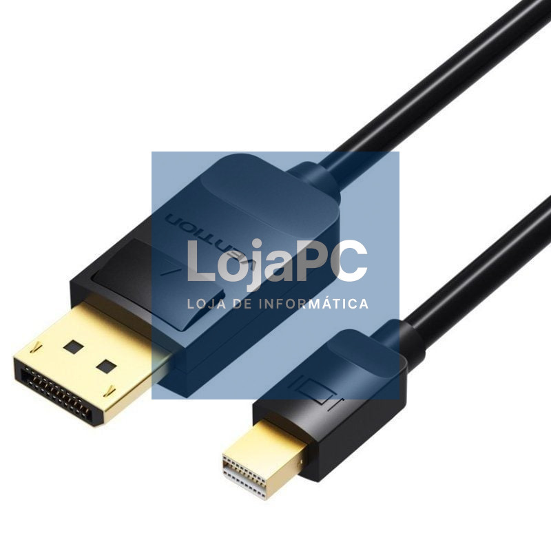 Cabo DisplayPort Vention HAABI/ Mini DisplayPort Macho - DisplayPort Macho/ 3m/ Preto