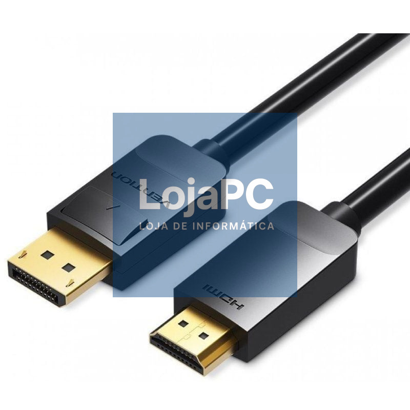 Cabo Conversor Vention HADBI/ DisplayPort Macho - HDMI Macho/ 3m/ Preto