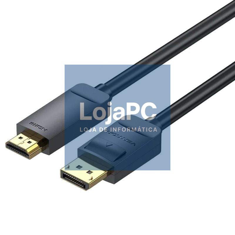 Cabo Conversor Vention HAGBF/ DisplayPort Macho - HDMI 4K Macho/ 1m/ Preto