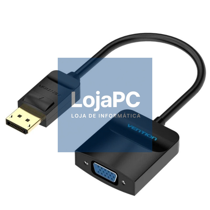 Conversor Vention HBFBB/ DisplayPort Macho - VGA Fêmea/ 15cm/ Preto