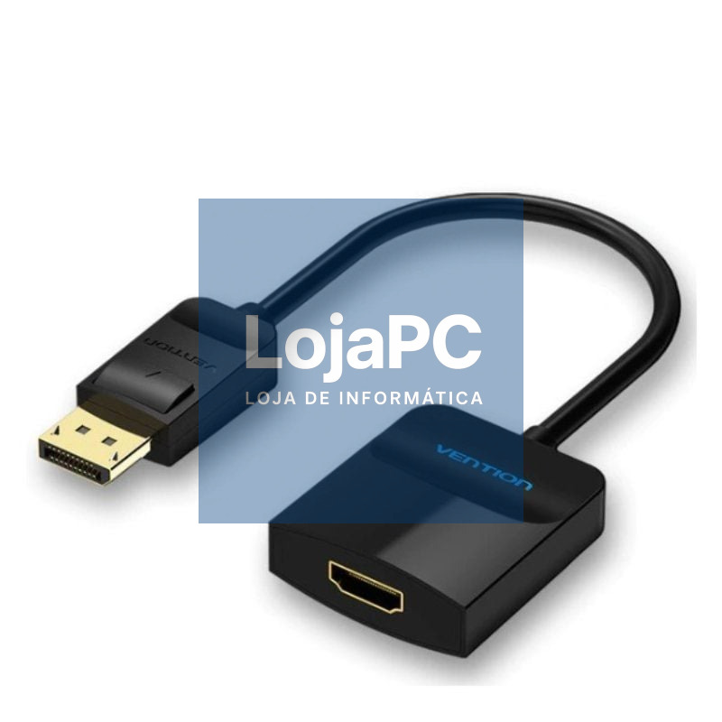 Conversor Vention HBGBB/ DisplayPort Macho - HDMI Fêmea/ 15cm/ Preto