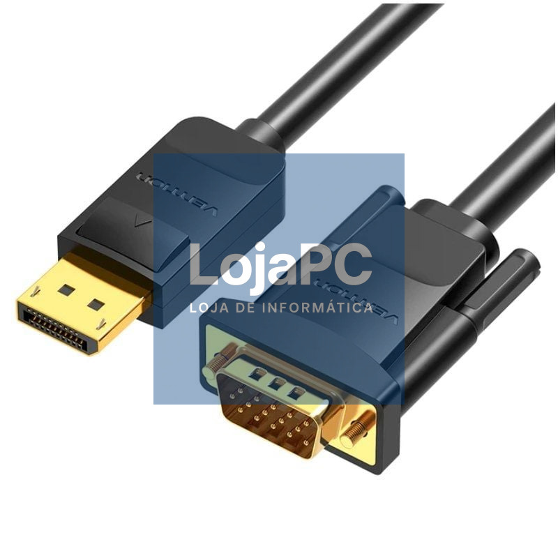 Cabo Conversor Vention HBLBH/ DisplayPort Macho - VGA Macho/ 2m/ Preto