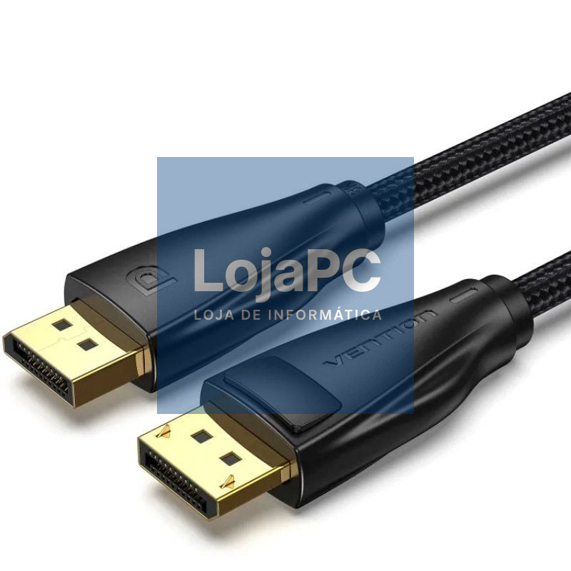 Cabo DisplayPort 1.4 8K Vention HCCBG/ DisplayPort Macho - DisplayPort Macho/ 1.5m/ Preto