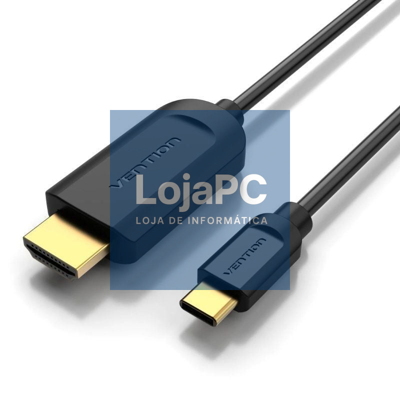 Cabo Conversor HDMI 1.4 4K Vention CGUBH/ USB Tipo-C Macho - HDMI Macho/ 2m/ Preto