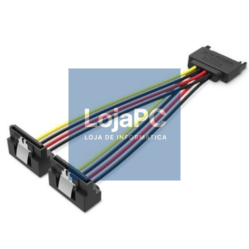 Cabo Alimentação Vention KDBBB/ SATA Macho - 2x SATA Fêmea/ 15cm/ Preto