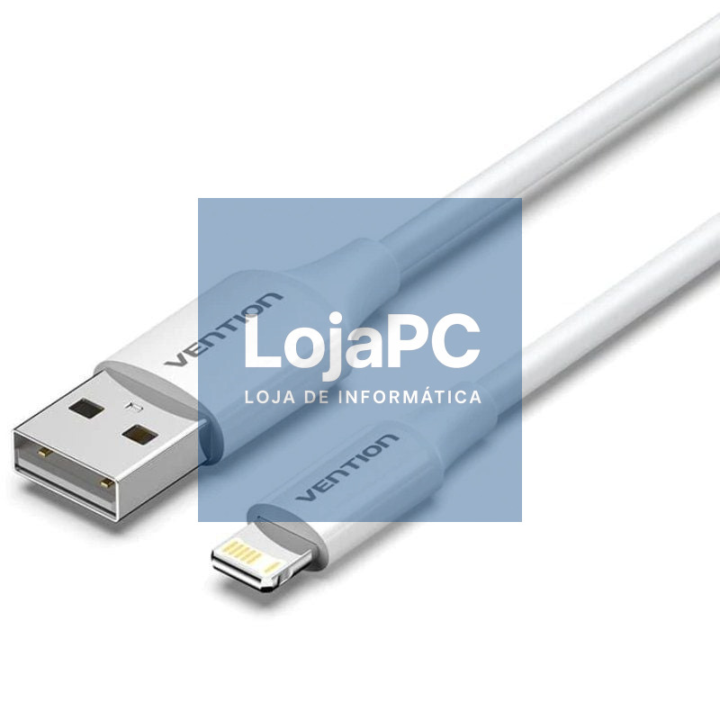 Cabo USB 2.0 Lightning Vention LAIWF/ USB Macho - Lightning Macho/ 480Mbps/ 1m/ Branco